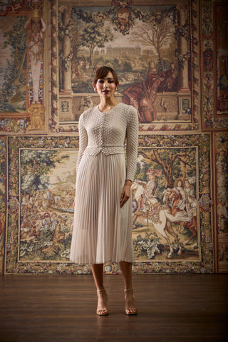 Laurel Crush Dress - Sand Beige