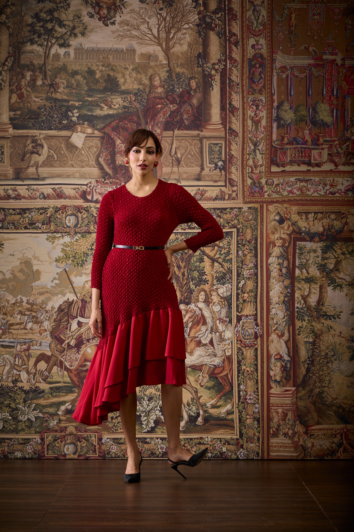 Odessa Dress - Dark Maroon