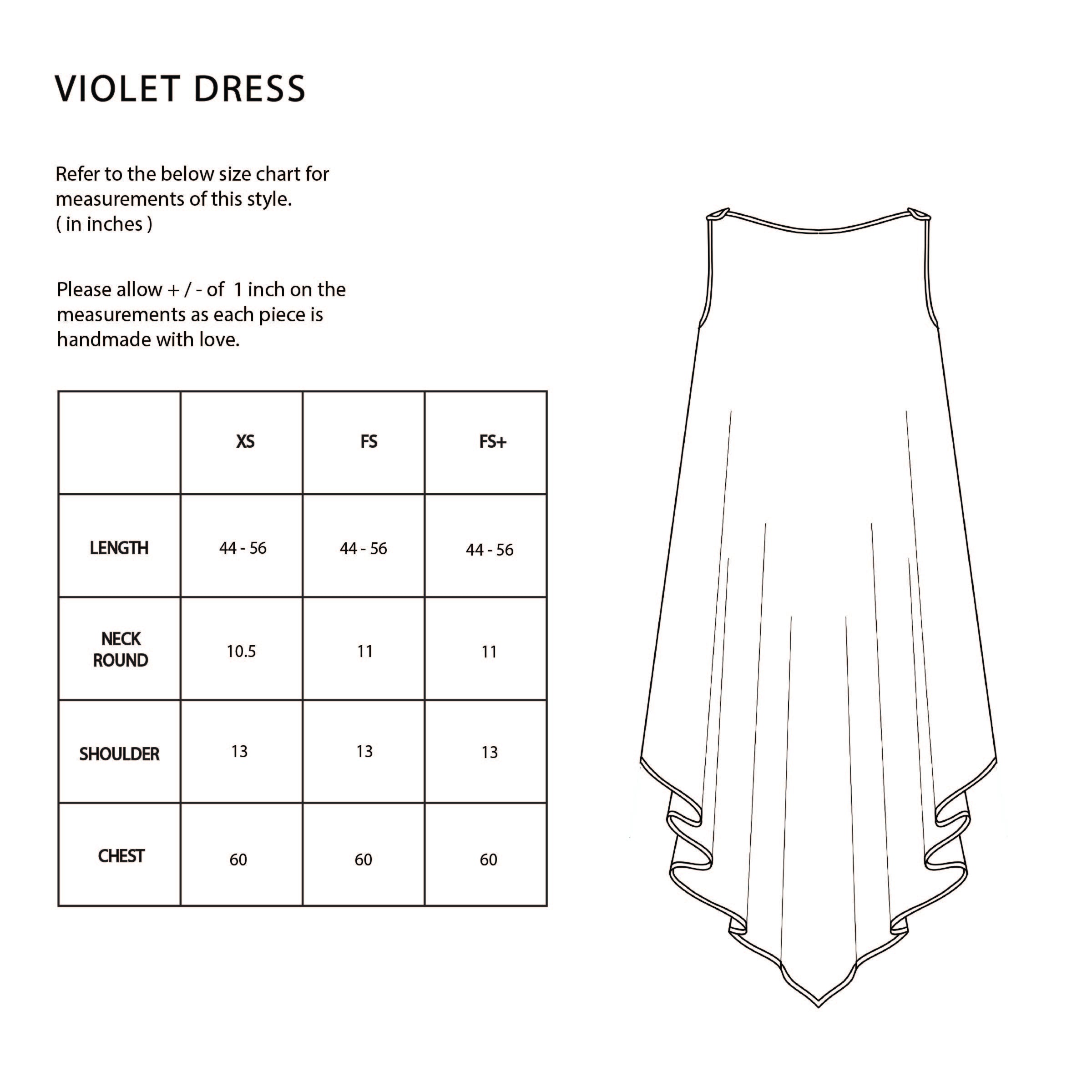 Violet Dress - Black Abstract Paisley