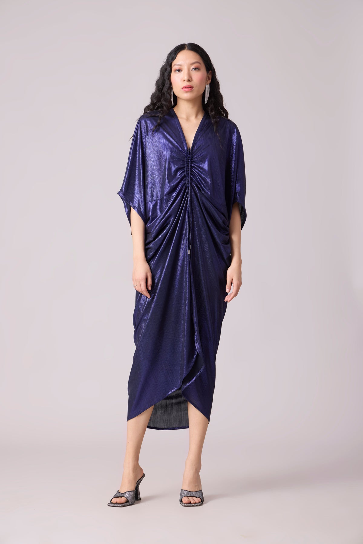 Aika Metallic Rouche Dress