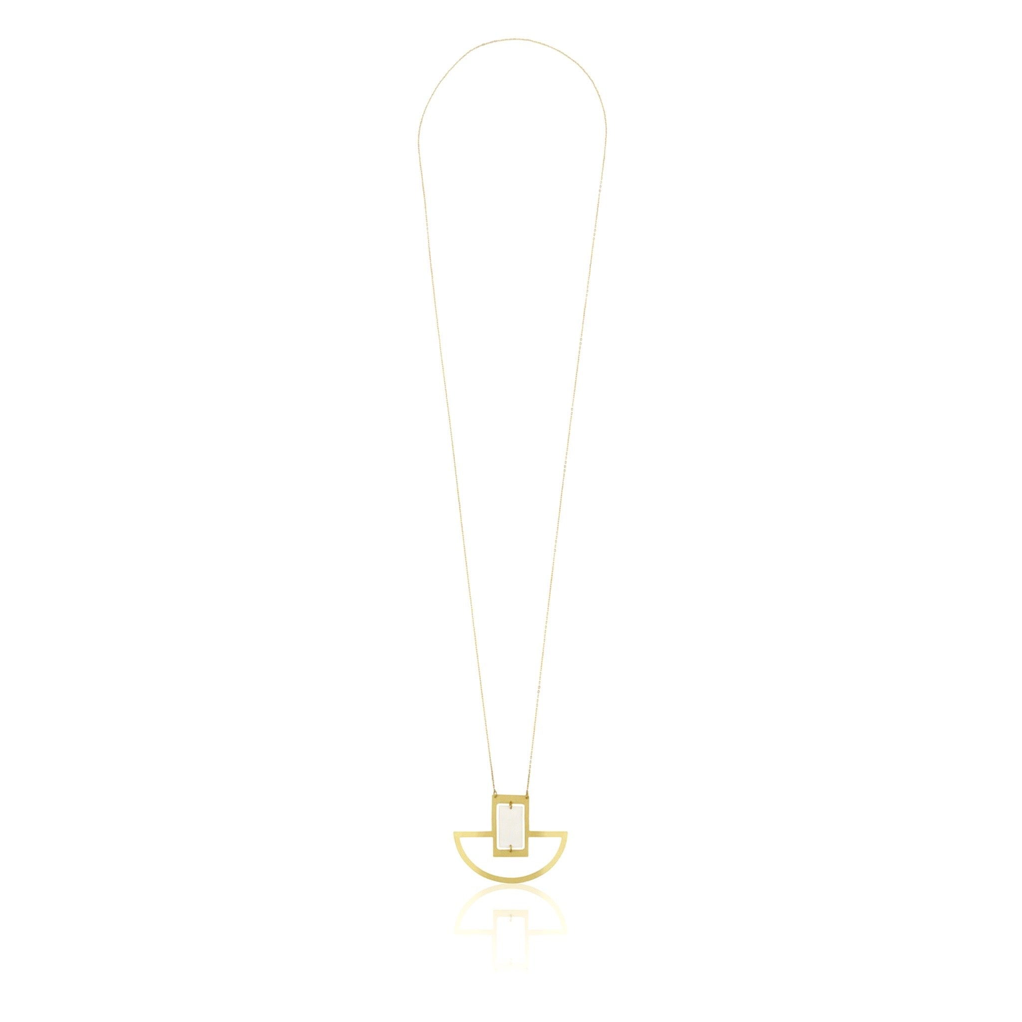 Bar on A Boat Necklace - Gold Silver