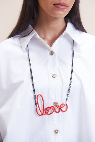 Love Necklace Long - Red