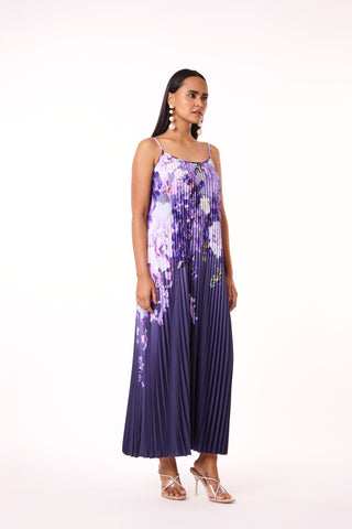 Olivia Floral Slip Dress - Navy