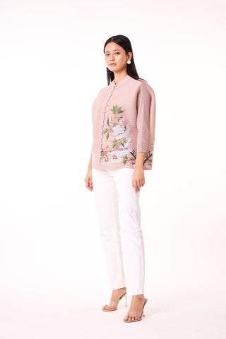 Mira Floral Top - Nude