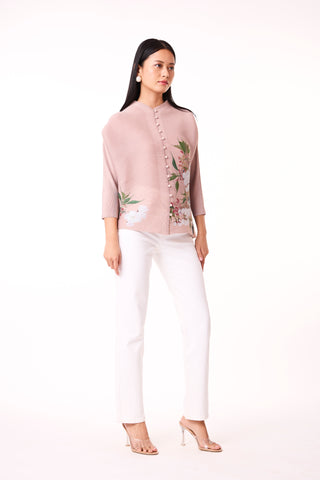 Mira Floral Top - Nude