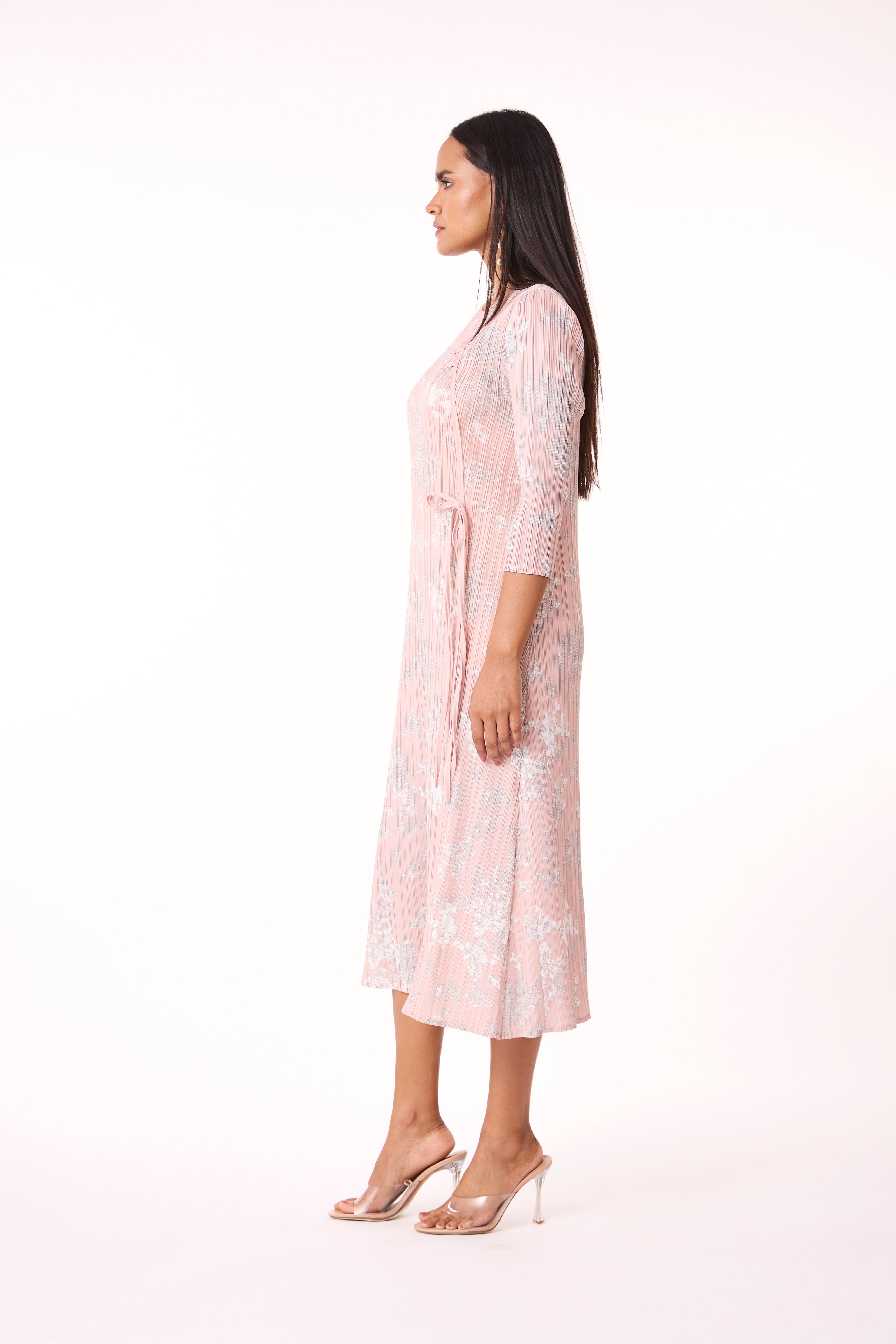 Anne Print Dress - Blush Pink