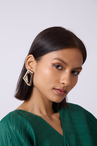 Geomteric Angular Earrings - Champagne Gold