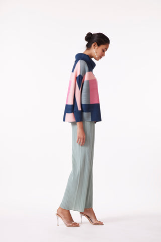 Sloane Abstract Top - Teal Pink