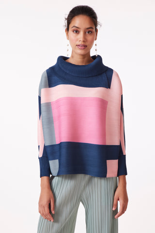 Sloane Abstract Top - Teal Pink