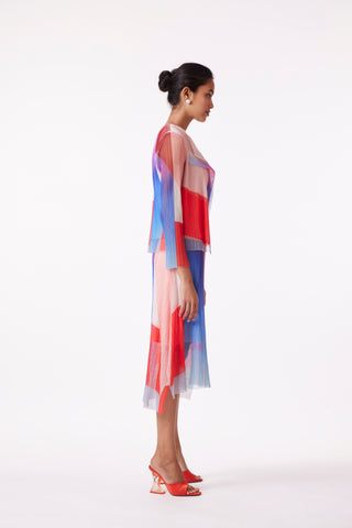 Vivian Overlay Skirt Set - Multicolour