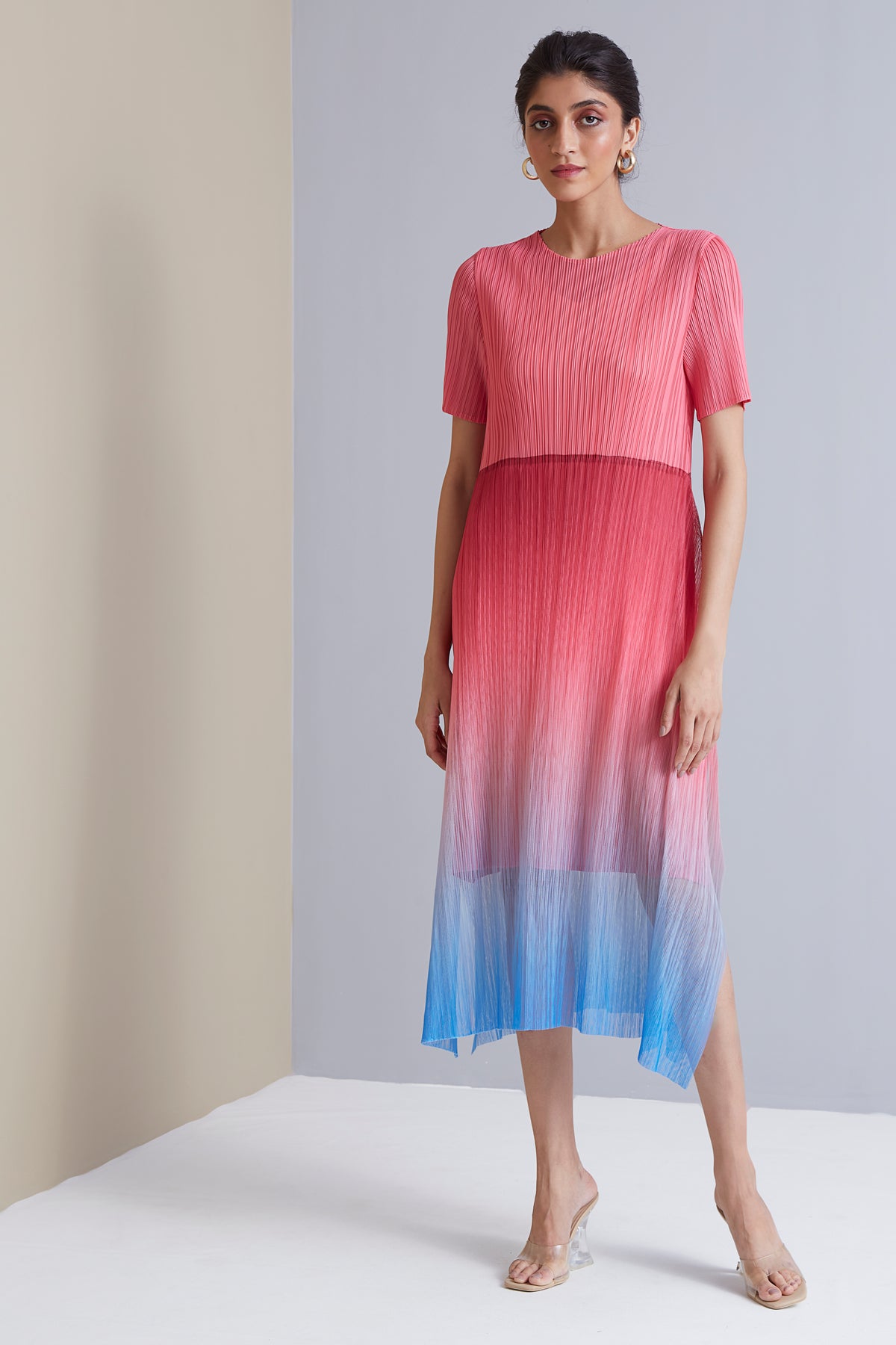 Leanna Layer Dress - Pink Blue