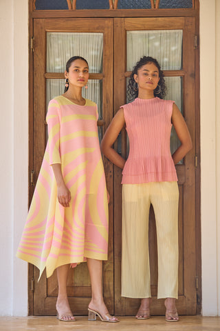 Krystina Swirl Dress - Peach Yellow