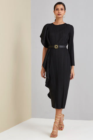 Serena Ruffle Dress - Black